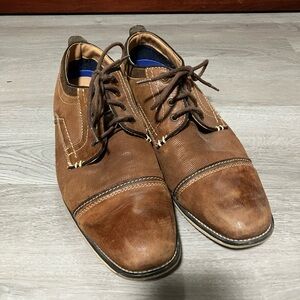 Steve Madden Brown Leather Oxford Shoes “P-Kearney” Style Size 10.5 Mens